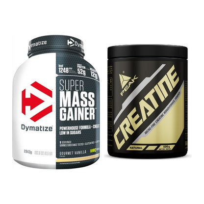 Masseaufbau-Set: Dymatize Super Mass Gainer + Peak Creatin Powder – alle enthaltenen Artikel