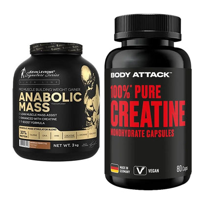 Masseaufbau-Set: Kevin Levrone Anabolic + Body Attack 100% Pure – alle enthaltenen Artikel