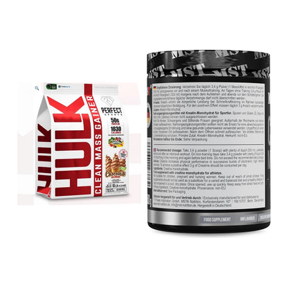 Masseaufbau-Set: Perfect Sports Hulk Clean + MST Creatin Monohydrate – alle enthaltenen Artikel