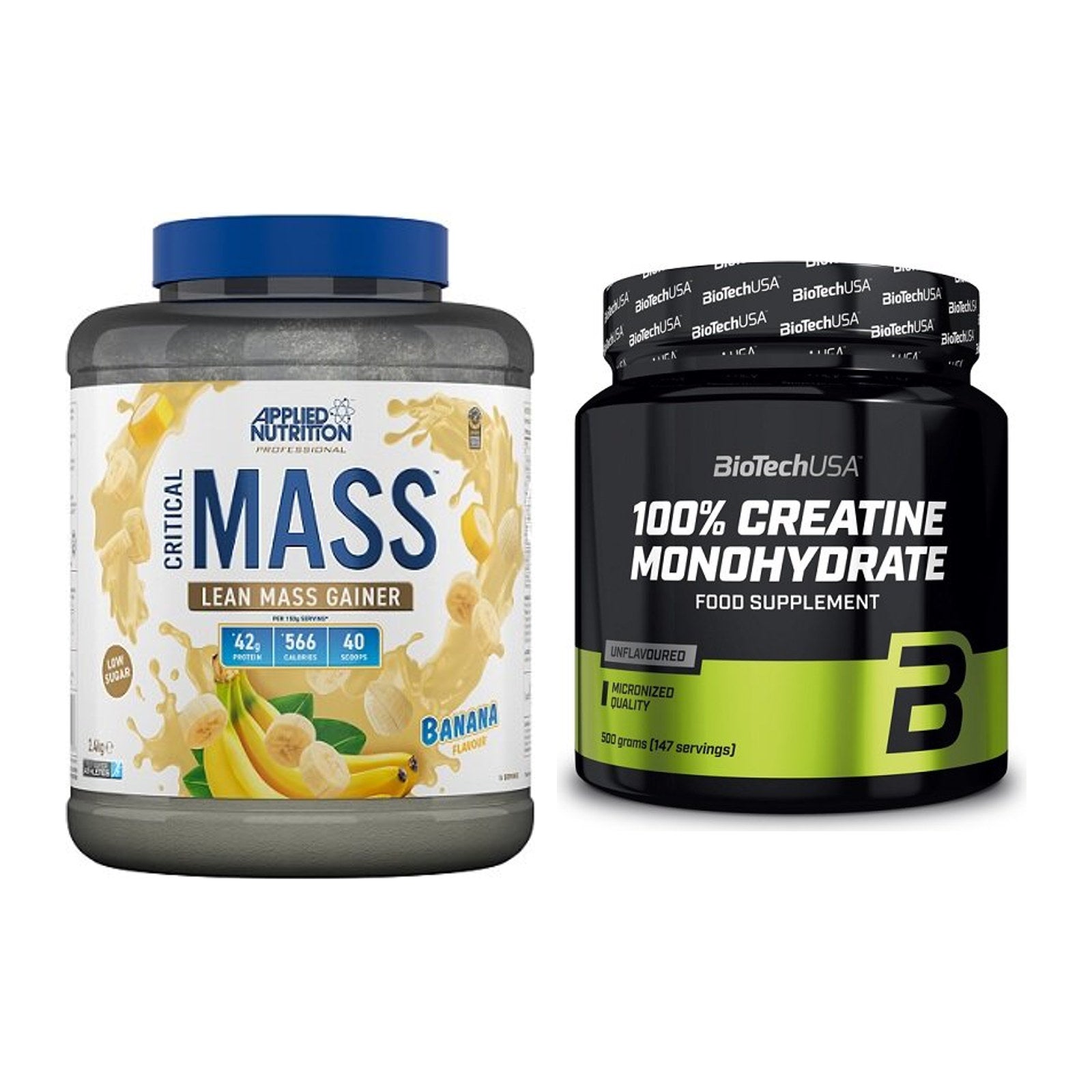 Masseaufbau-Set: Applied Critical Mass + BioTech Creatine – alle enthaltenen Artikel
