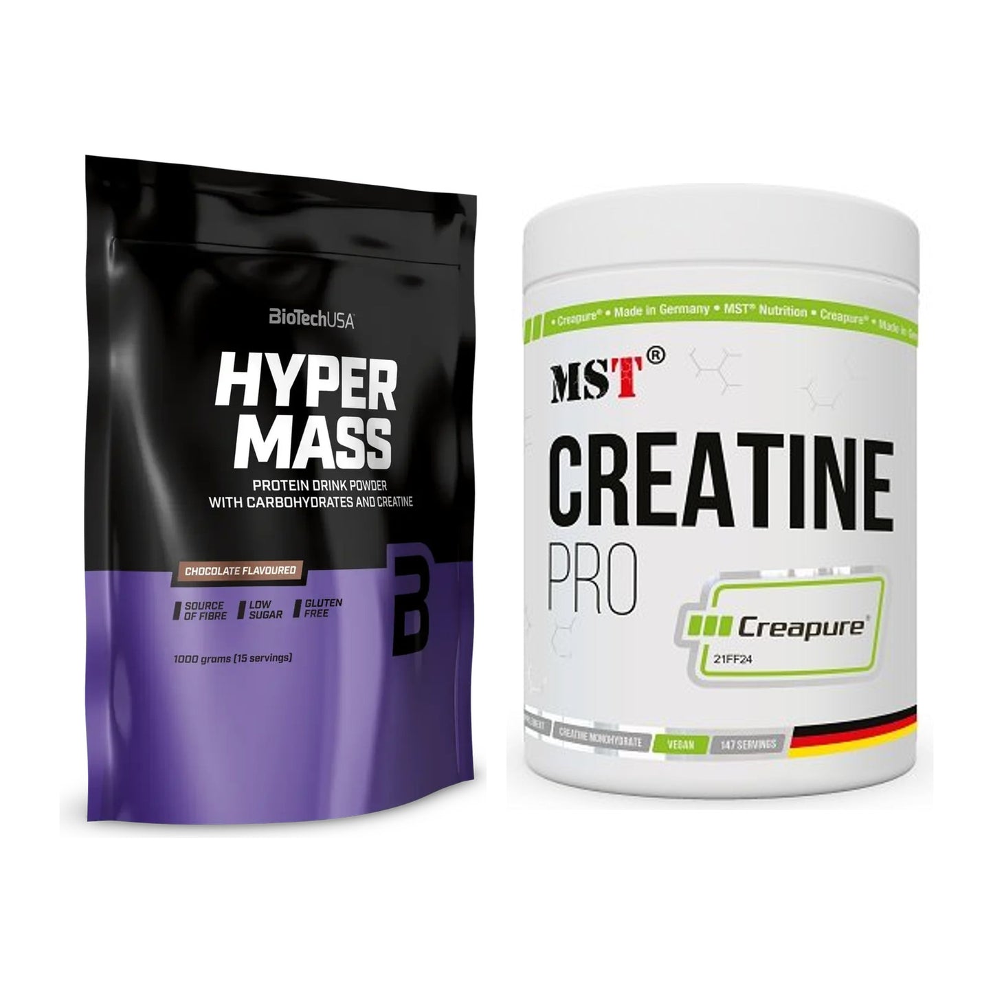 Masseaufbau-Set: BioTech Hyper Mass + MST Creatin Pro CREAPURE – alle enthaltenen Artikel