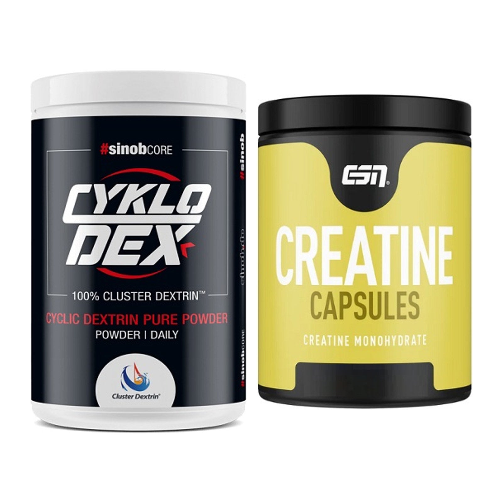 Masseaufbau-Set: Sinob Core CykloDex 1kg + ESN Ultrapure Creatine – alle enthaltenen Artikel