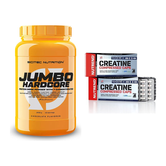 Masseaufbau-Set: Scitec Jumbo Hardcore1530 + Nutrend Creatine – alle enthaltenen Artikel