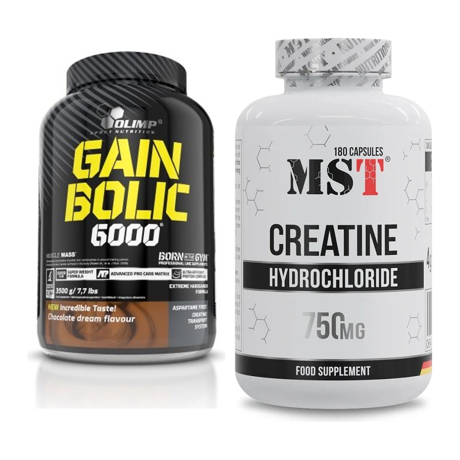 Masseaufbau-Set: Olimp Gain Bolic 6000 + MST Creatine HCL – alle enthaltenen Artikel