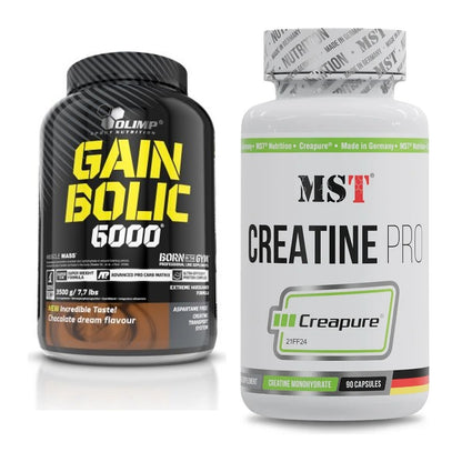 Masseaufbau-Set: Olimp Gain Bolic 6000 + MST Creatine Pro CREAPURE – alle enthaltenen Artikel