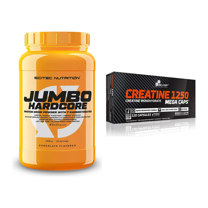 Masseaufbau-Set: Scitec Jumbo Hardcore1530g + Olimp Creatine Mega Caps – alle enthaltenen Artikel