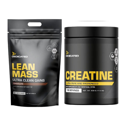 Masseaufbau-Set: Dedicated Lean Mass Gainer + Dedicated Creatine – alle enthaltenen Artikel