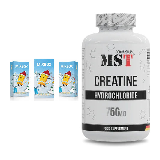 Masseaufbau-Set: Sven Jack MIXBOX 49x65g Fitness + MST Creatine HCL – alle enthaltenen Artikel