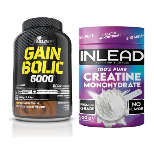 Masseaufbau-Set: Olimp Gain Bolic 6000 + INLEAD Creatine Monohydrate – alle enthaltenen Artikel