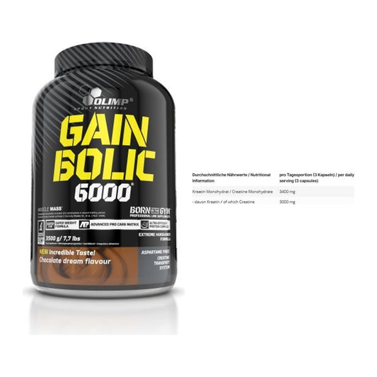 Masseaufbau-Set: Olimp Gain Bolic 6000 + INLEAD Creatine Monohydrate – alle enthaltenen Artikel