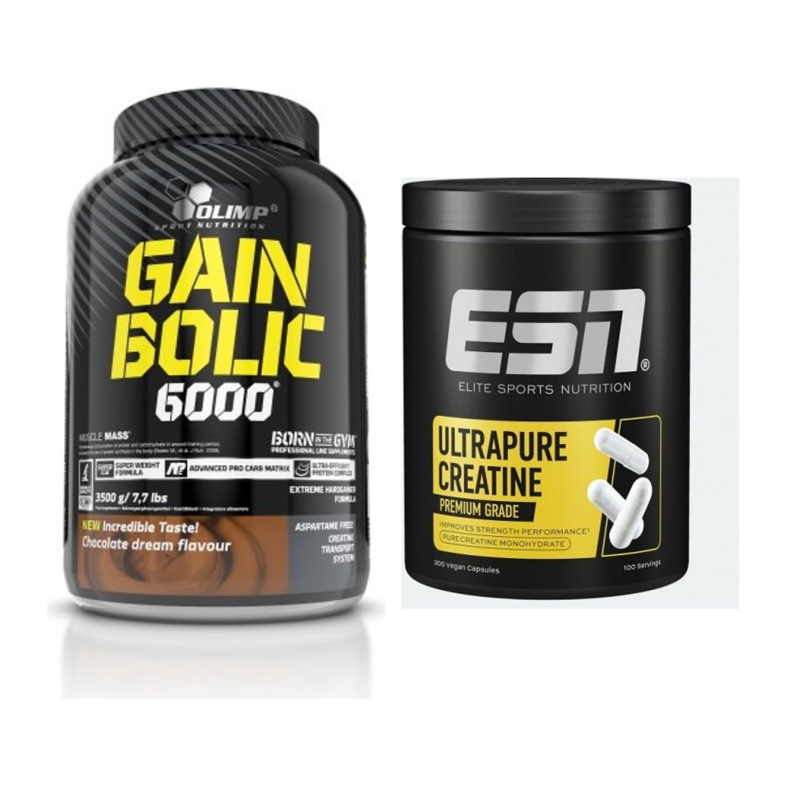 Masseaufbau-Set: Olimp Gain Bolic 6000 + ESN Ultrapure Creatine – alle enthaltenen Artikel