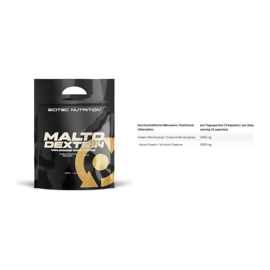 Massabouwset: Scitec Maltodextrine 2000g + INLEAD Creatine - alle items inbegrepen
