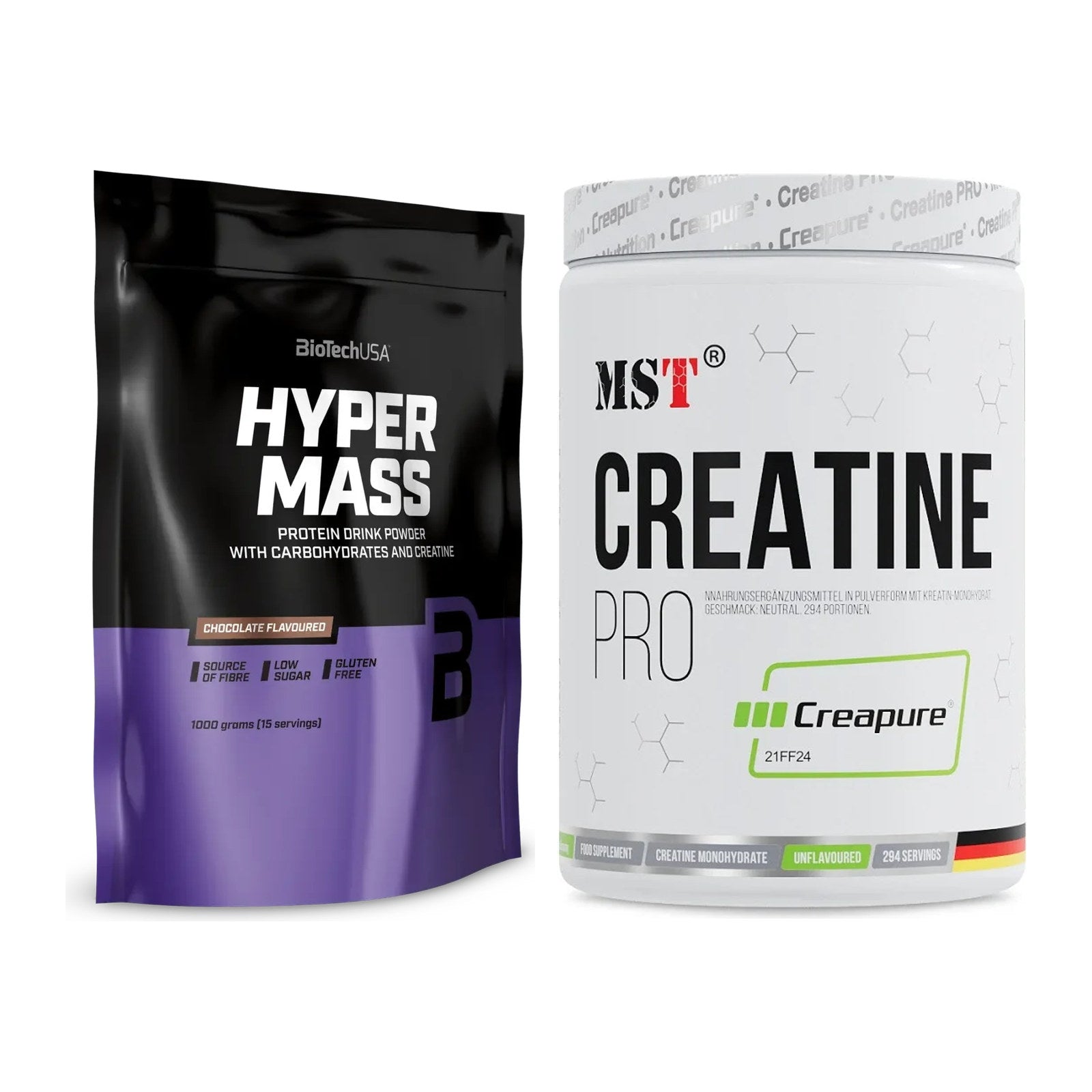 Masseaufbau-Set: BioTech Hyper Mass + MST Creatin Pro CREAPURE – alle enthaltenen Artikel