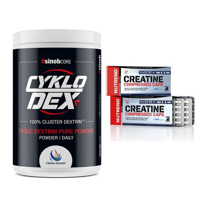 Masseaufbau-Set: Sinob Core CykloDex 1kg + Nutrend Creatine – alle enthaltenen Artikel