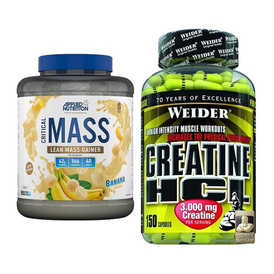 Masseaufbau-Set: Applied Critical Mass + Weider Creatin HCL – alle enthaltenen Artikel