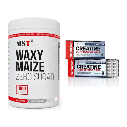 Masseaufbau-Set: MST WAXY MAIZE + Nutrend Creatine Compressed Caps – alle enthaltenen Artikel