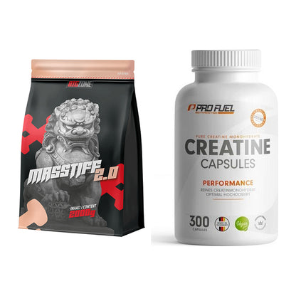 Masseaufbau-Set: Big Zone Masstiff 2.0 + ProFuel Creatine Monohydrate – alle enthaltenen Artikel