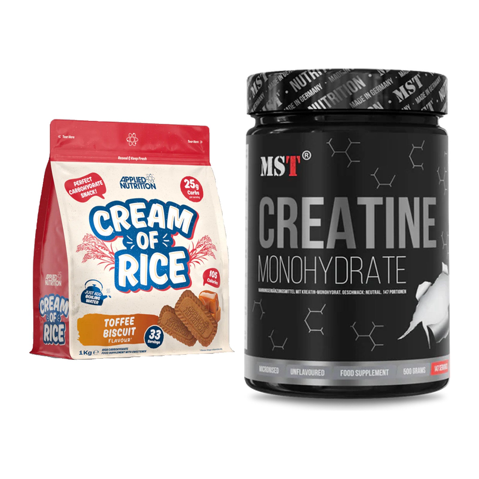 Masseaufbau-Set: Applied Nutrition Cream + MST Creatin Monohydrate – alle enthaltenen Artikel