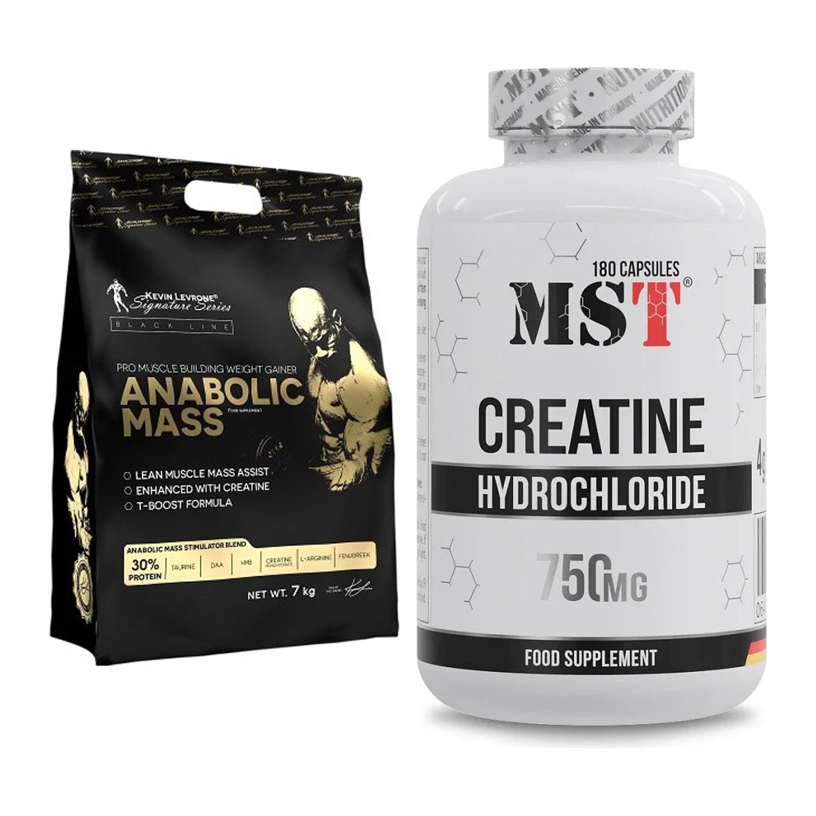 Masseaufbau-Set: Kevin Levrone Anabolic Mass + MST Creatine HCL – alle enthaltenen Artikel