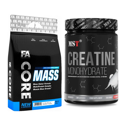 Masseaufbau-Set: FA Nutrition Core Mass + MST Creatin Monohydrate – alle enthaltenen Artikel