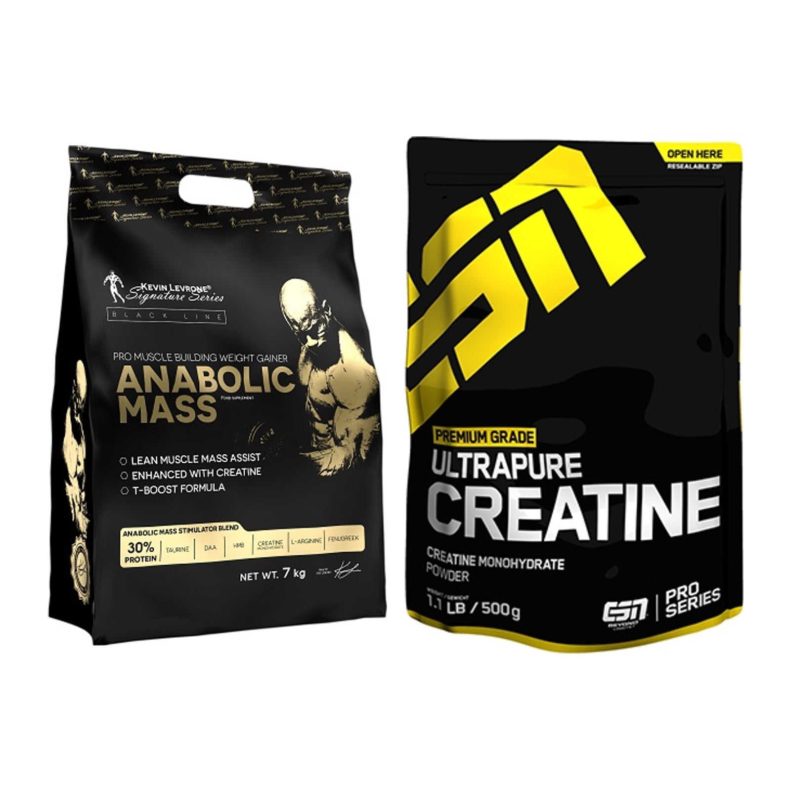 Masseaufbau-Set: Kevin Levrone Anabolic + ESN Ultrapure Creatine – alle enthaltenen Artikel