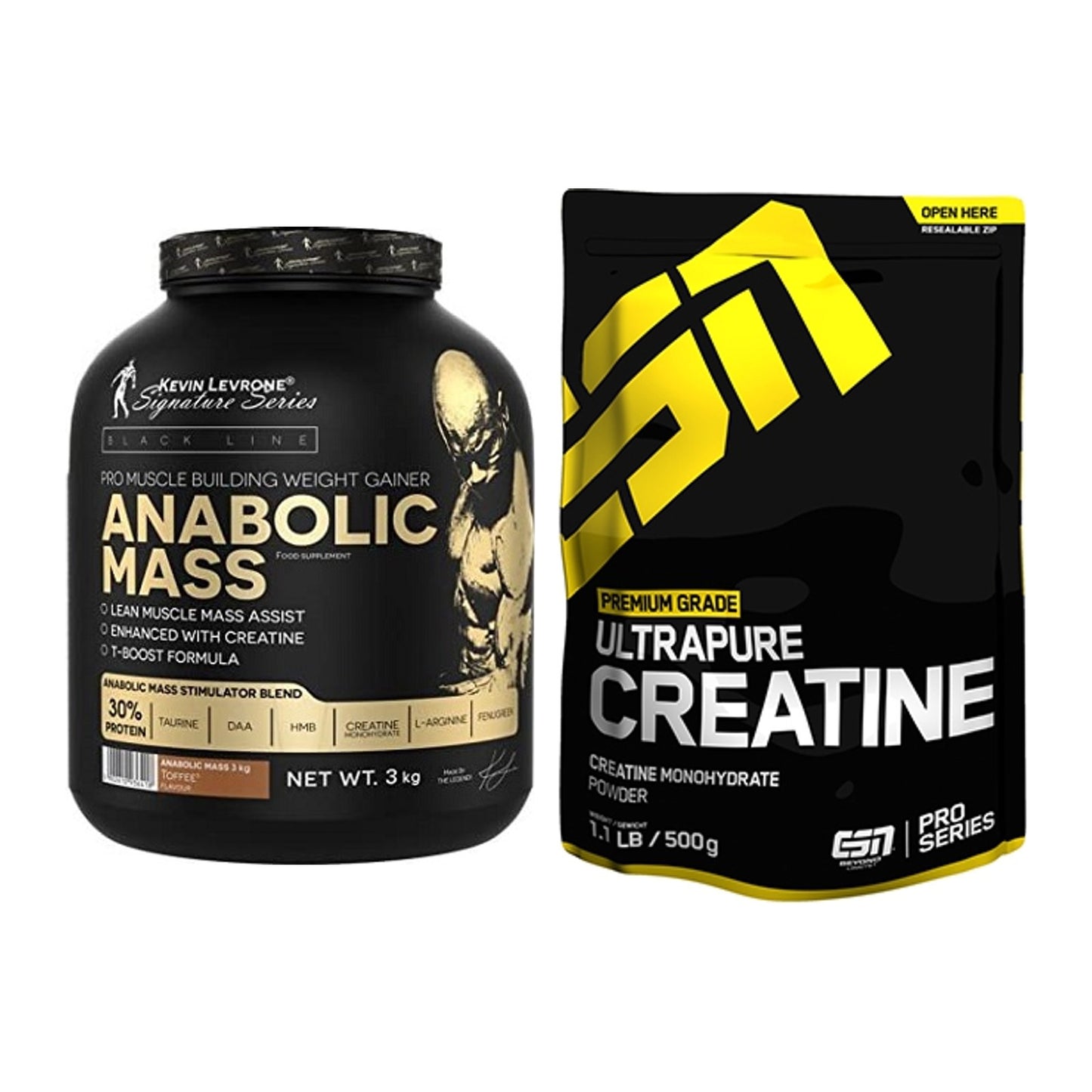 Masseaufbau-Set: Kevin Levrone Anabolic + ESN Ultrapure Creatine – alle enthaltenen Artikel