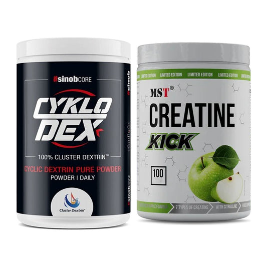 Masseaufbau-Set: Sinob Core CykloDex 1kg + MST Creatine Kick 1000g – alle enthaltenen Artikel