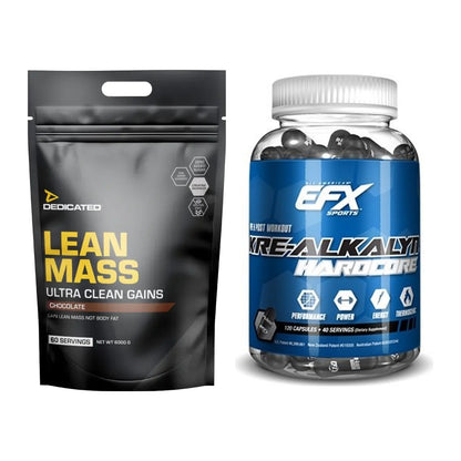 Masseaufbau-Set: Dedicated Lean Mass Gainer + EFX Kre-Alkalyn Hardcore – alle enthaltenen Artikel
