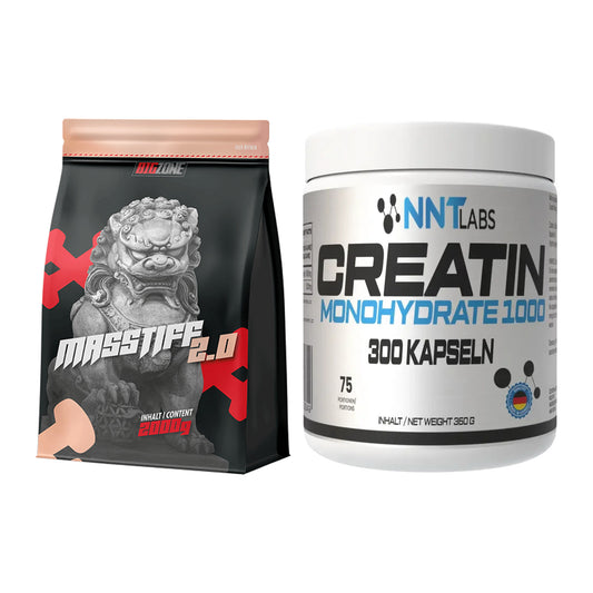 Masseaufbau-Set: Big Zone Masstiff 2.0 + NNT Creatin 1000 mg – alle enthaltenen Artikel
