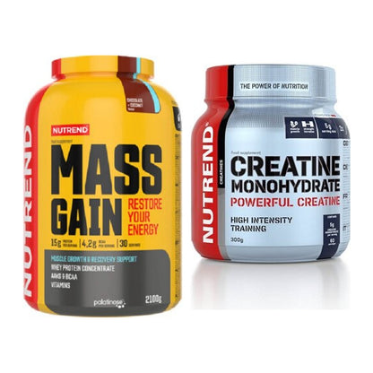 Masseaufbau-Set: Nutrend Mass Gain + Nutrend Creatine Monohydrate – alle enthaltenen Artikel