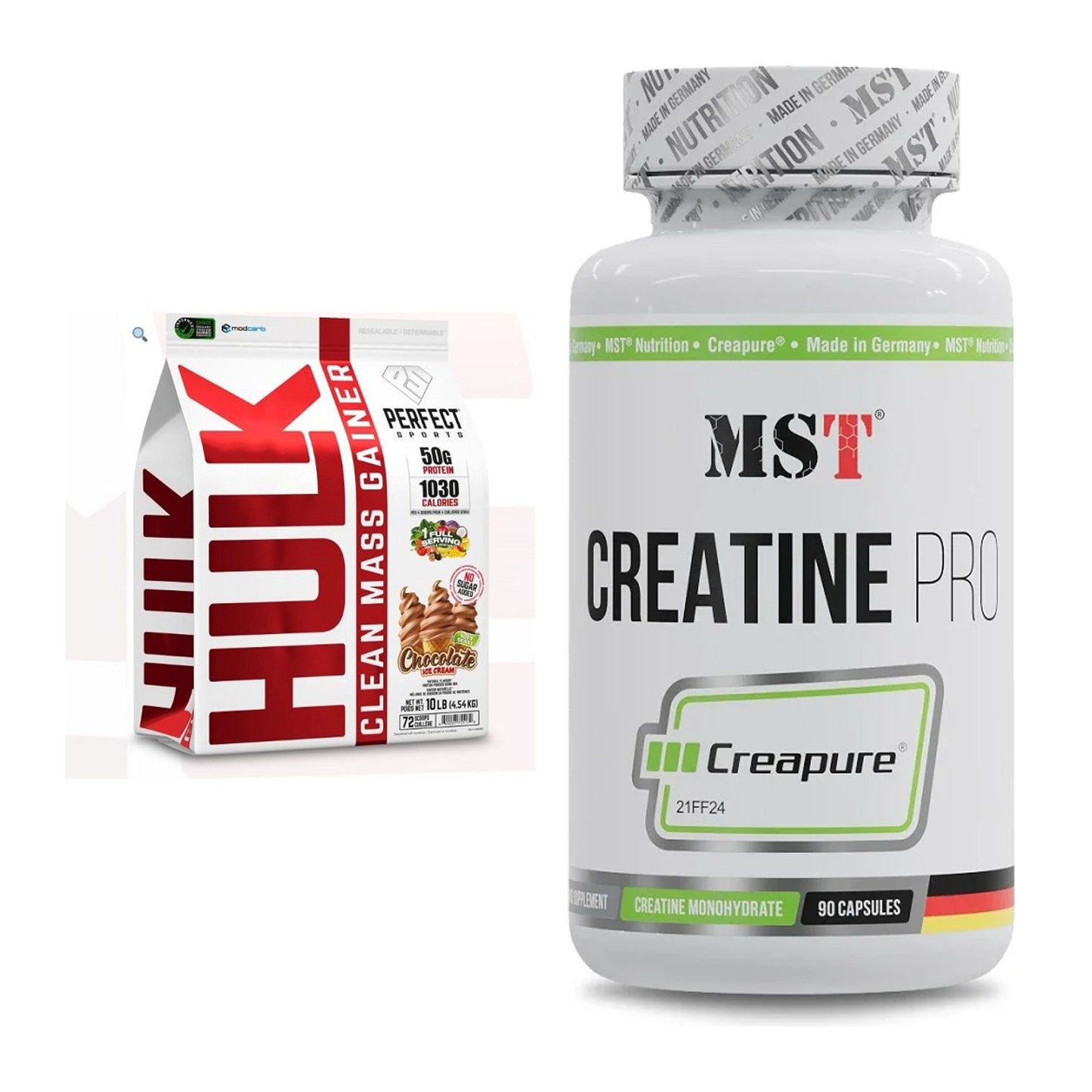 Masseaufbau-Set: Perfect Sports Hulk Clean + MST Creatine Pro CREAPURE – alle enthaltenen Artikel