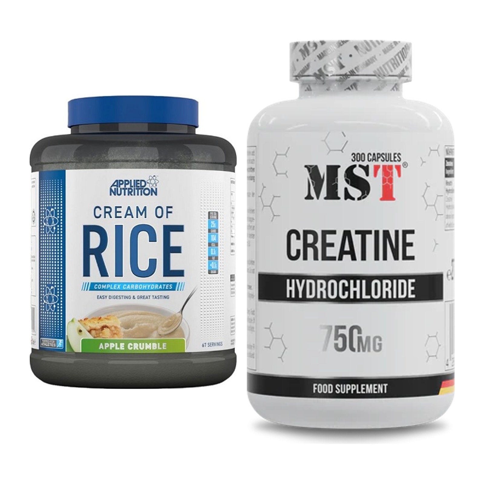 Masseaufbau-Set: Applied Nutrition Cream of Rice + MST Creatine HCL – alle enthaltenen Artikel