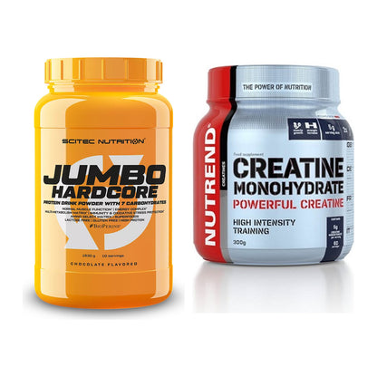 Masseaufbau-Set: Scitec Jumbo Hardcore1530 + Nutrend Creatine – alle enthaltenen Artikel