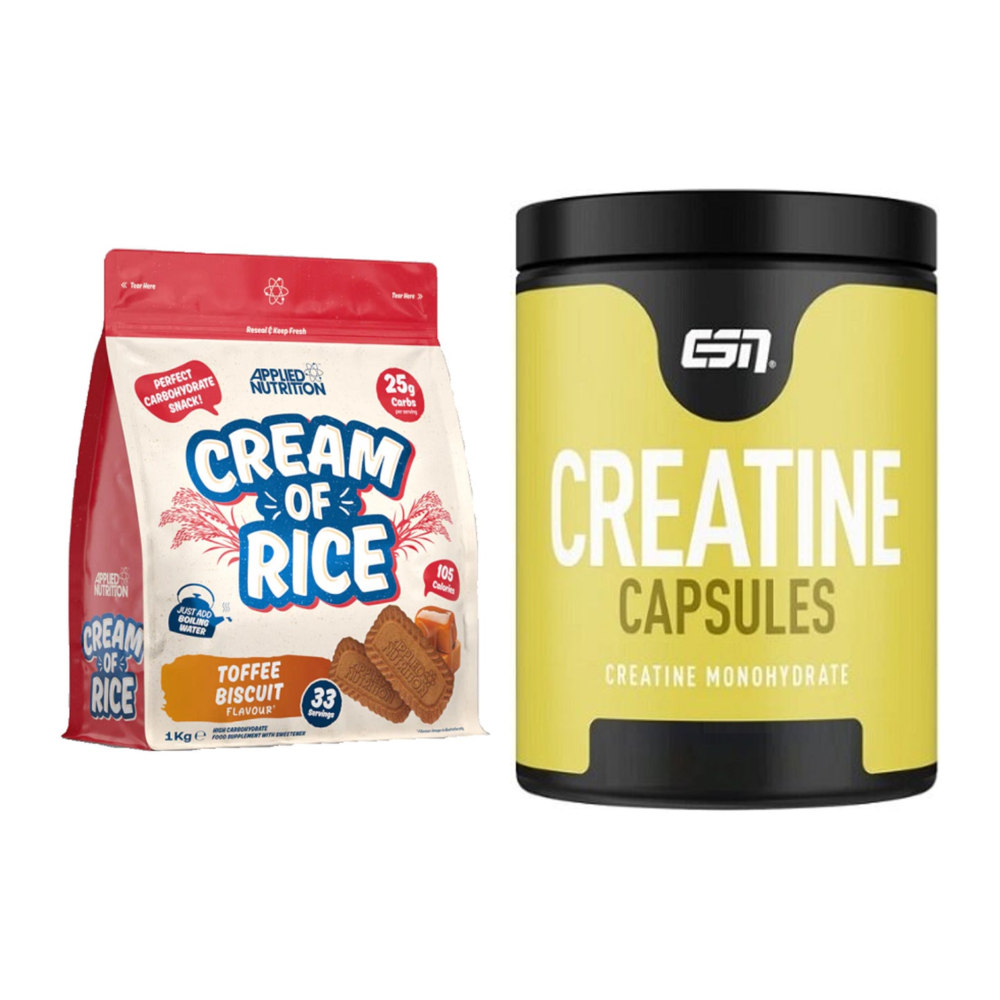 Masseaufbau-Set: Applied Nutrition Cream + ESN Ultrapure Creatine – alle enthaltenen Artikel
