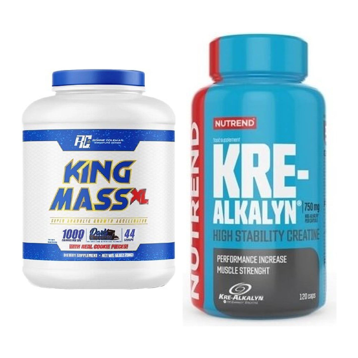 Masseaufbau-Set: Ronie Coleman RCSS King Mass XL + Nutrend Kre-Alkalyn – alle enthaltenen Artikel