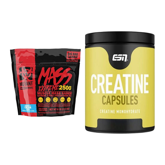 Masseaufbau-Set: Mutant Mass XXXTREME 2500 + ESN Ultrapure Creatine – alle enthaltenen Artikel