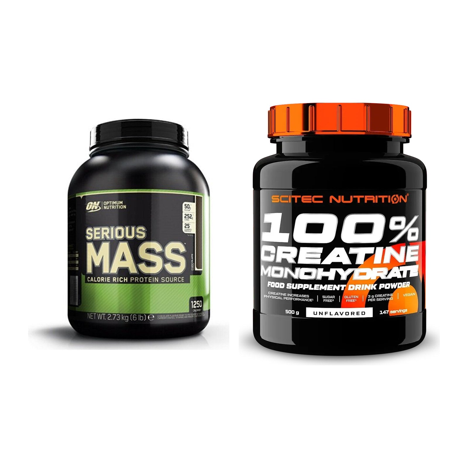 Masseaufbau-Set: Optimum Nutrition Serious + Scitec Creatine – alle enthaltenen Artikel