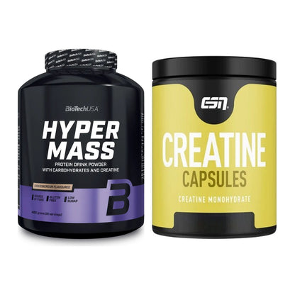 Masseaufbau-Set: BioTech Hyper Mass 4000g + ESN Ultrapure Creatine – alle enthaltenen Artikel