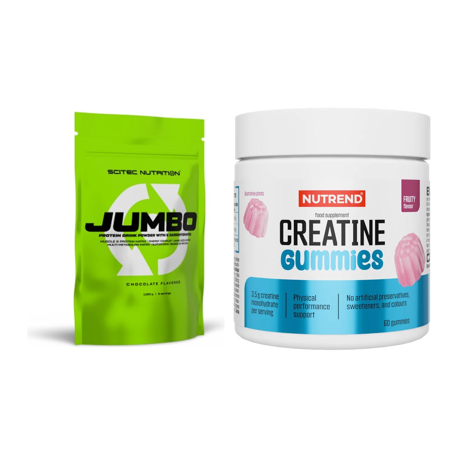 Masseaufbau-Set: Scitec Jumbo + Nutrend Creatine Gummies Fruity – alle enthaltenen Artikel