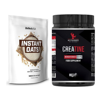 Masseaufbau-Set: BioTech Instant Oats + #GYMJUICE Creatine Monohydrate – alle enthaltenen Artikel