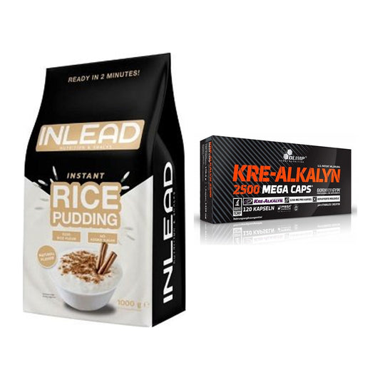 Masseaufbau-Set: INLEAD Instant Rice Pudding + Olimp Kre Alkalyn 2500 – alle enthaltenen Artikel