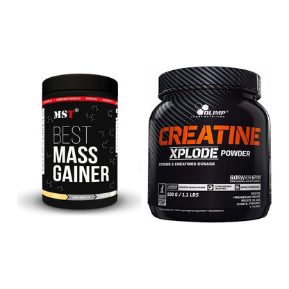 Masseaufbau-Set: MST Best Mass Gainer + Olimp Creatine Xplode – alle enthaltenen Artikel