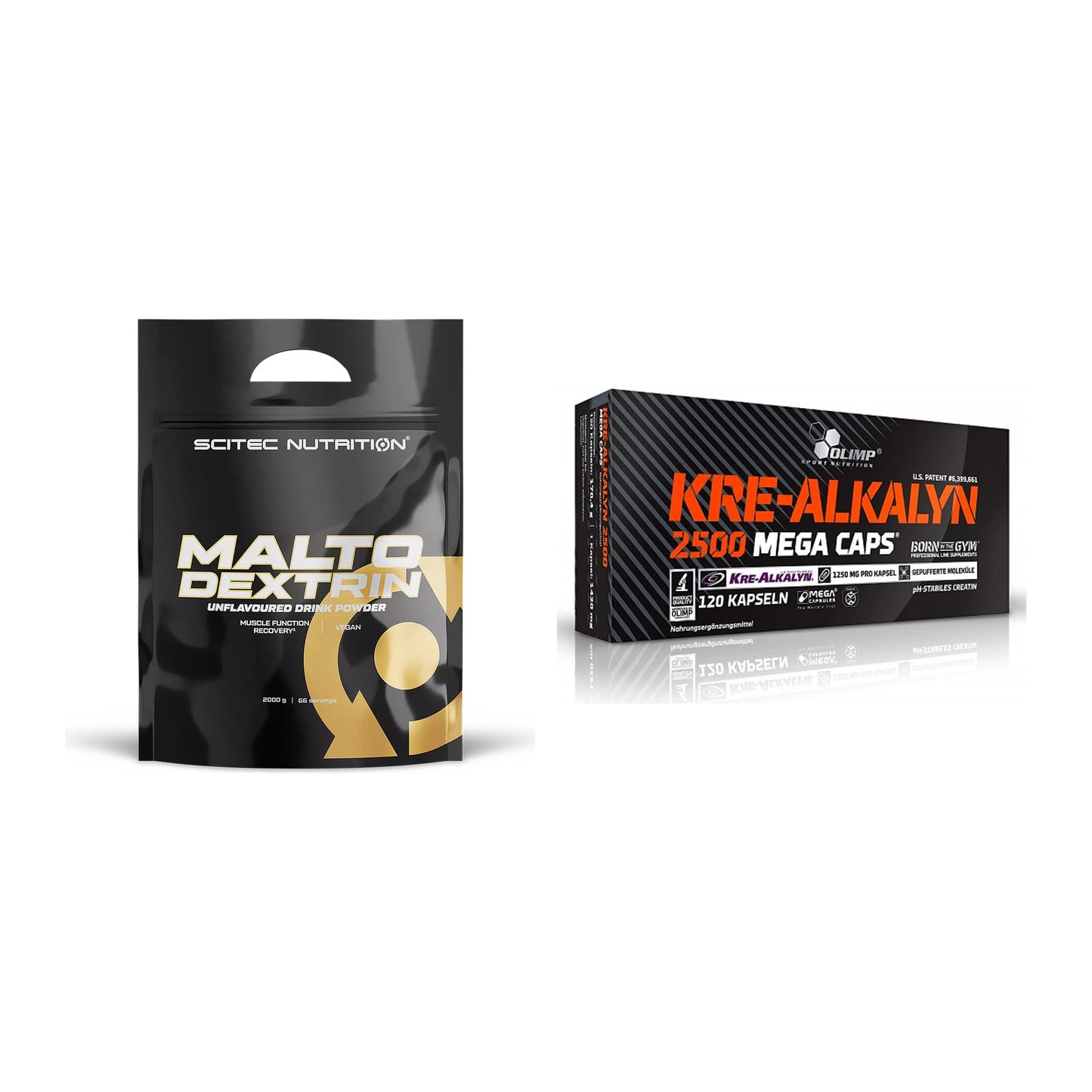 Masseaufbau-Set: Scitec Maltodextrin 2000g + Olimp Kre Alkalyn 2500 – alle enthaltenen Artikel