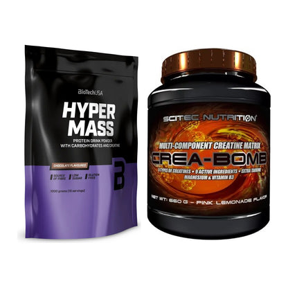 Masseaufbau-Set: BioTech Hyper Mass + Scitec Crea-Bomb – alle enthaltenen Artikel