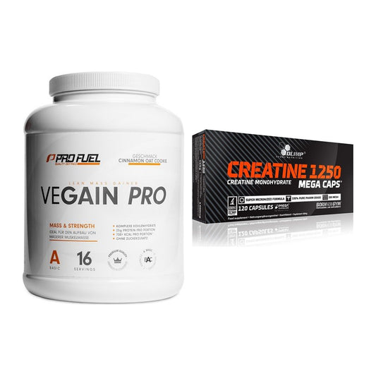 Masseaufbau-Set: ProFuel VEGAIN Pro + Olimp Creatine Mega Caps – alle enthaltenen Artikel