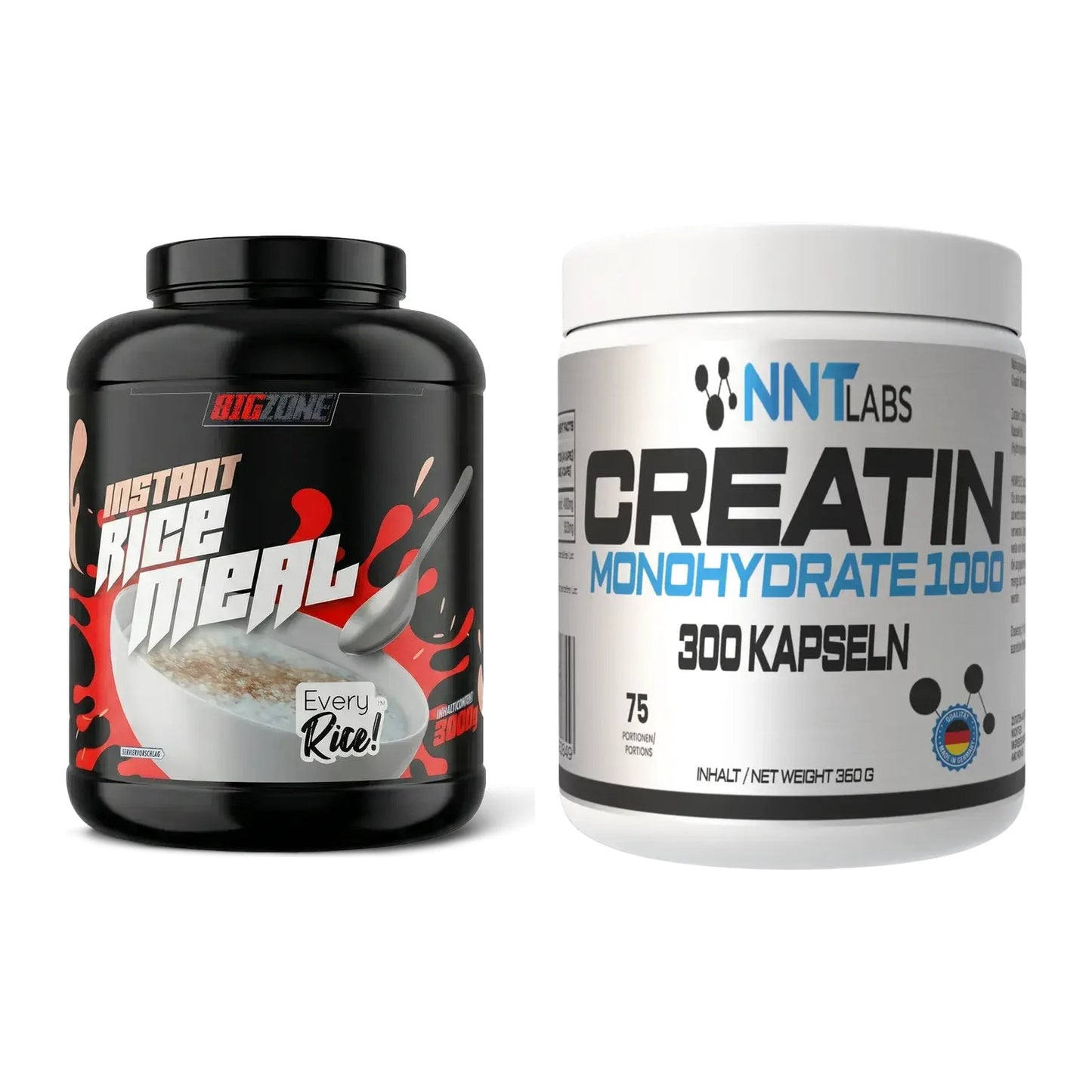 Masseaufbau-Set: Big Zone Rice Meal 3000g Dose + NNT Creatin 1000 mg – alle enthaltenen Artikel