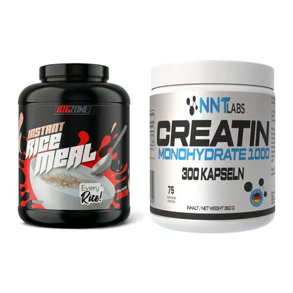 Masseaufbau-Set: Big Zone Rice Meal 3000g Dose + NNT Creatin 1000 mg – alle enthaltenen Artikel