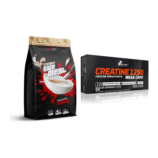 Masseaufbau-Set: Big Zone Rice Meal 3000g + Olimp Creatine Mega Caps – alle enthaltenen Artikel