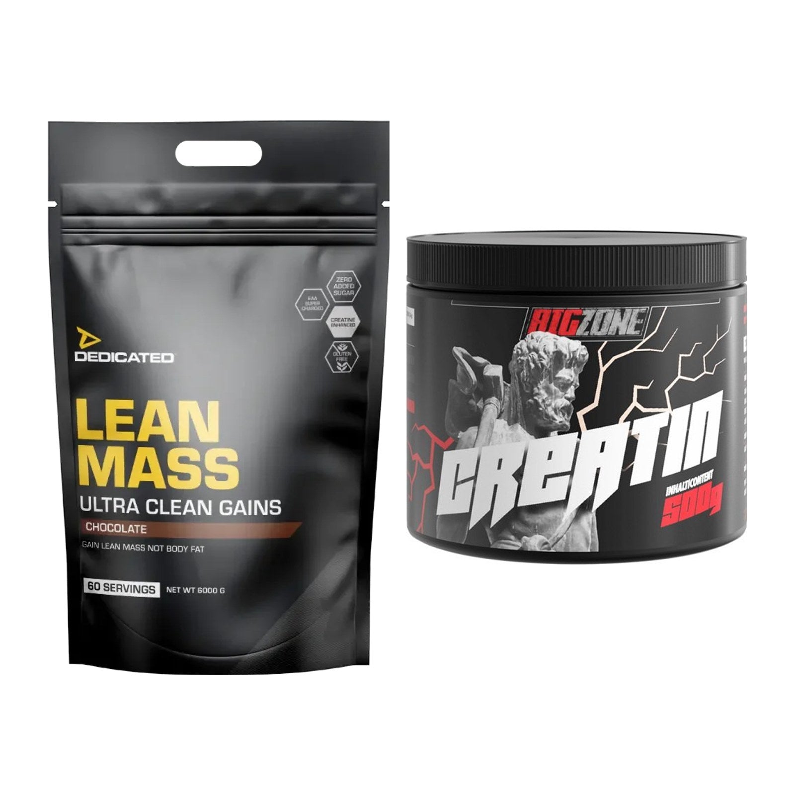 Masseaufbau-Set: Dedicated Lean Mass Gainer + Big Zone Creatin – alle enthaltenen Artikel