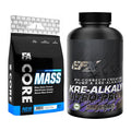 Masseaufbau-Set: FA Nutrition Core Mass + EFX Kre-Alkalyn PRO 120 – alle enthaltenen Artikel